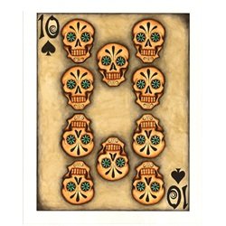 10 by Gabe Londis Mexican Sugar Skull Poker Cards Canvas Art Print