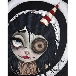 Astra by Dottie Gleason Tattooed Carnie Clown Girl Canvas Art Print