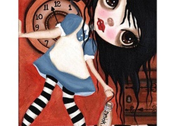 Drink Me by Dottie Gleason Gothic Alice in Wonderland Canvas Art Print