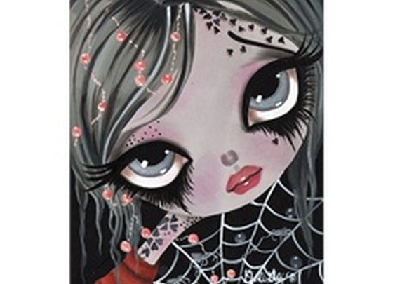Wynter by Dottie Gleason Spider Web Girl Tattoo Canvas Fine Art Print