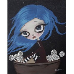 Daydreaming & Lollipops by Dottie Gleason Gothic Girl Canvas Art Print