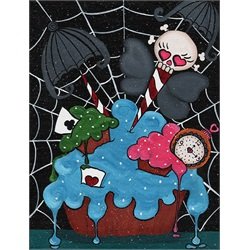 Dotties Spiderweb by Dottie Gleason Skull Cupcake Canvas Art Print