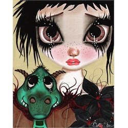 Fairies & Dragons No 2 by Dottie Gleason Fairytale Canvas Art Print