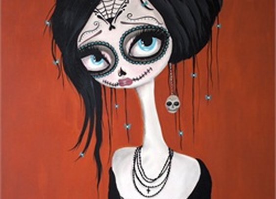 Return by Dottie Gleason Sugar Skull Day of the Dead Canvas Art Print