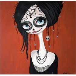 Return by Dottie Gleason Sugar Skull Day of the Dead Canvas Art Print