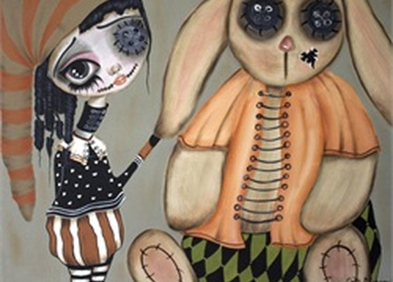 Stitches & Buttons No. 3 by Dottie Gleason Girls Canvas Fine Art Print