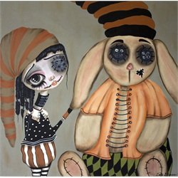 Stitches & Buttons No. 3 by Dottie Gleason Girls Canvas Fine Art Print