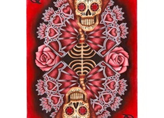 Queen by Gabe Londis Sugar Skull Poker Playing Card Canvas Art Print