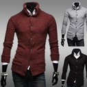 Men's High Collar Button Down Cardigan