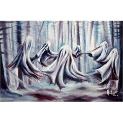 Ghost Party by Bobby Holland Haunted Forest Horror Canvas Art Print