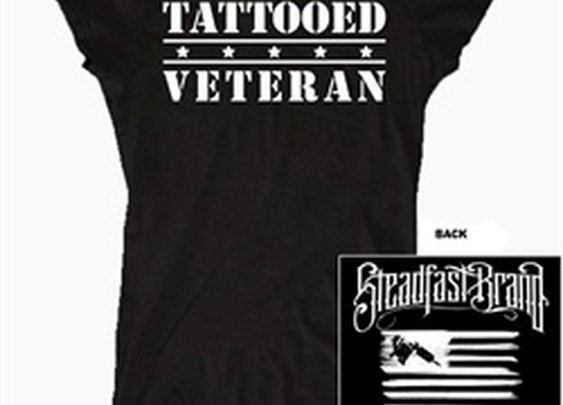Womens Juniors Tattooed Veteran by Steadfast Brand Military T Shirt
