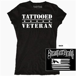 Womens Juniors Tattooed Veteran by Steadfast Brand Military T Shirt