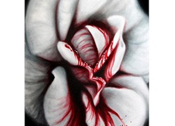 Rose Blood by Bobby Holland Bleeding Flower Deviant Canvas Art Print