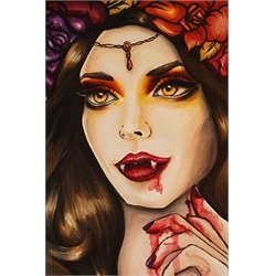 Vampire by Brittany Hanks Gothic Woman Horror Monster Fine Art Print