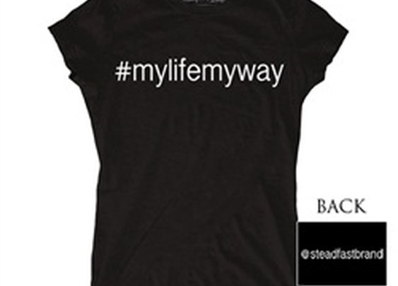 Womens Juniors #mylifemyway by Steadfast Social Media Tattoo T Shirt
