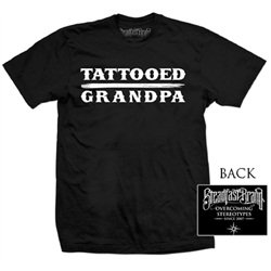 Mens Tattooed Grandpa by Steadfast Brand Tattoo Novelty Black T-Shirt