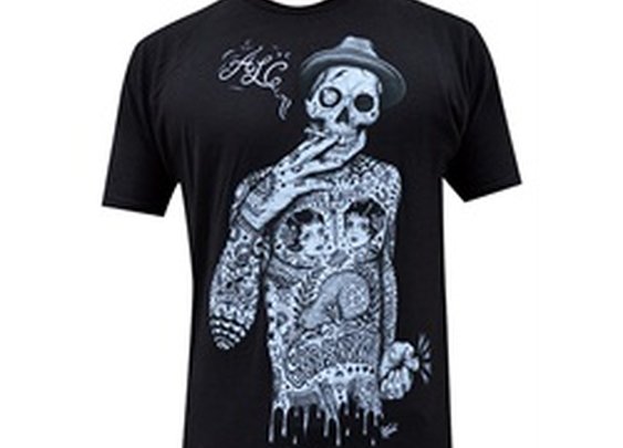 Mens Geezer by Jarad Bryant Tattooed Skeleton Tattoo Artwork T-Shirt