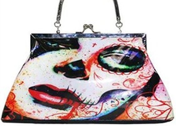 Too Fast Dead Inside Day of the Dead Sugar Skull Convertible Handbag