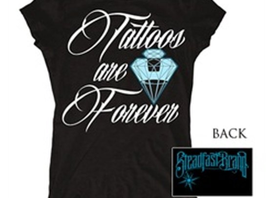 Womens Junior Tattoos Are Forever by Steadfast Blue Diamond T Shirt
