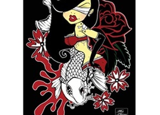 Little Miss Koi by Miss Cherry Martini Pin-Up Girl Canvas Art Print