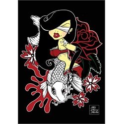 Little Miss Koi by Miss Cherry Martini Pin-Up Girl Canvas Art Print