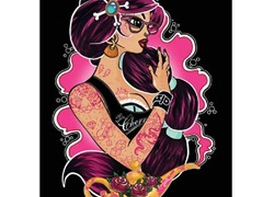 Tattooed Jasmine by Miss Cherry Martini Punk Princess Canvas Art Print