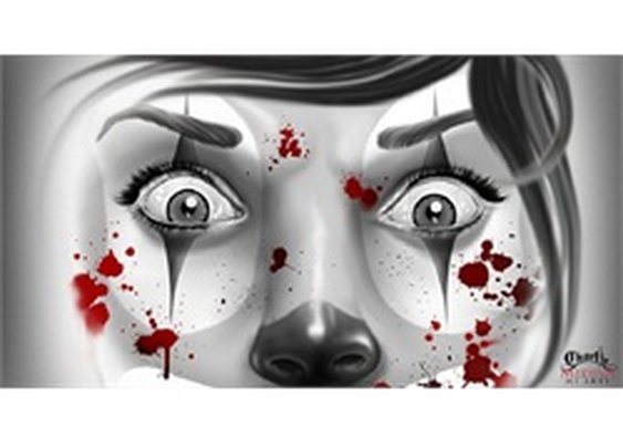 California Murders by Charlie Medina Clown Disguise Canvas Art Print