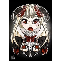 My Little Vampire by Miss Cherry Martini Gothic Girl Canvas Art Print