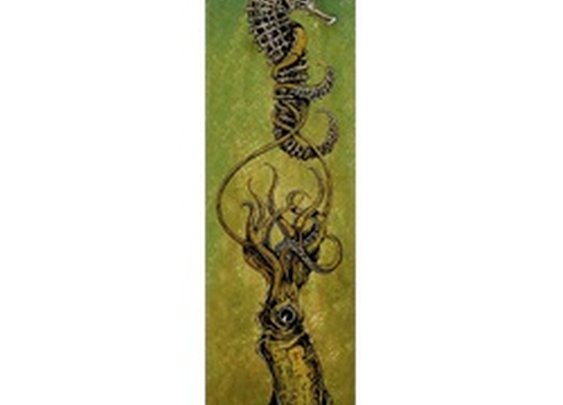 From the Deep by David Lozeau Giant Squid & Seahorse Canvas Art Print