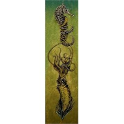 From the Deep by David Lozeau Giant Squid & Seahorse Canvas Art Print