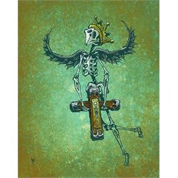 Heavy Burden by David Lozeau Jesus Cross Skeleton Canvas Art Print