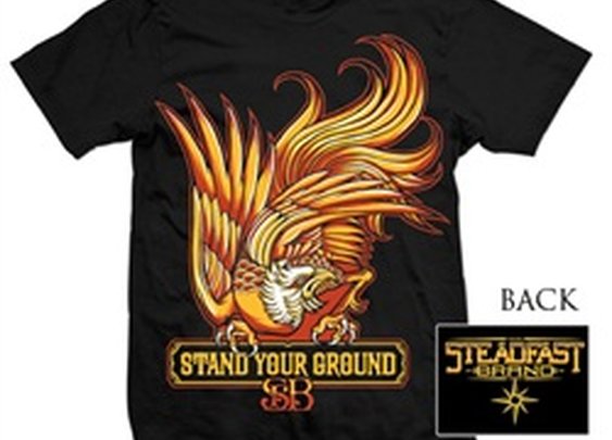 Mens Stand Your Ground by Palehorse Steadfast Rooster Tattoo T Shirt