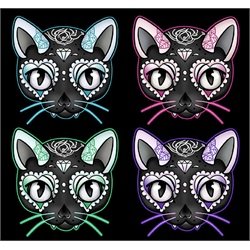 Cuter Kitty by Miss Cherry Martini Skull Cats Tattoo Canvas Art Print