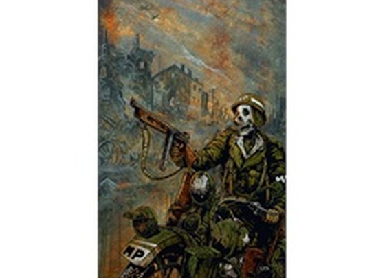 Charging to the Front by David Lozeau MP Motorcycle Canvas Art Print