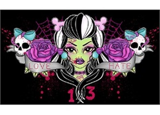 Chest Piece by Miss Cherry Martini Punk Zombie Tattoo Canvas Art Print