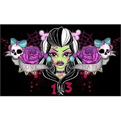 Chest Piece by Miss Cherry Martini Punk Zombie Tattoo Canvas Art Print