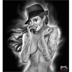 California Hood Rich by Charlie Medina Gangster Girl Canvas Art Print