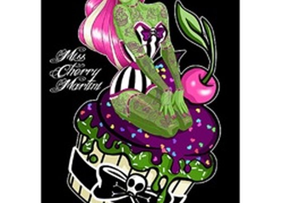 Cupcake Zombie by Miss Cherry Martini Tattooed Zombie Canvas Art Print