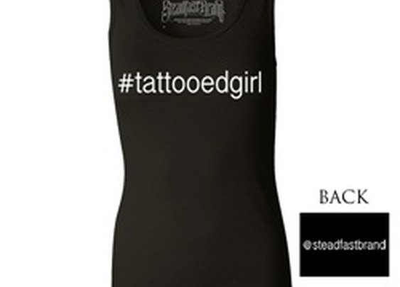 Womens Junior #tattooedgirl by Steadfast Hashtag Tank Top Tee T Shirt
