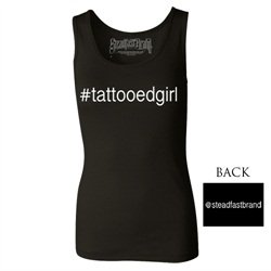 Womens Junior #tattooedgirl by Steadfast Hashtag Tank Top Tee T Shirt