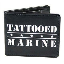 Mens Steadfast Brand Tattooed Marine Military Tattoo Gun Vegan Wallet
