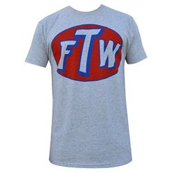 Mens FTW by Adi Fight To Win STP Logo Tattoo Art Design Gray T Shirt