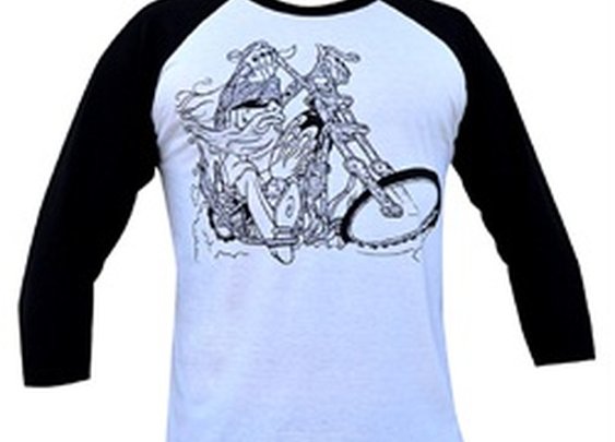 Mens Hell Yeah by Shelby Cobra Motorcycle Chopper Art Baseball T Shirt