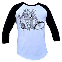 Mens Hell Yeah by Shelby Cobra Motorcycle Chopper Art Baseball T Shirt
