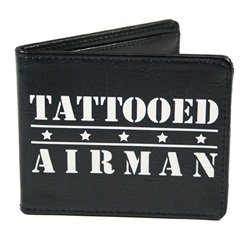 Mens Steadfast Brand Tattooed Airman Military Tattoo Gun Vegan Wallet