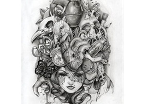 After Life by Amy Dowell Womans Portrait Sketch Canvas Fine Art Print