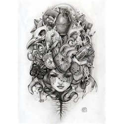 After Life by Amy Dowell Womans Portrait Sketch Canvas Fine Art Print