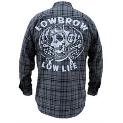 Mens Low Life by Adi Lowbrow Tattoo Long-Sleeve Plaid Flannel Shirt