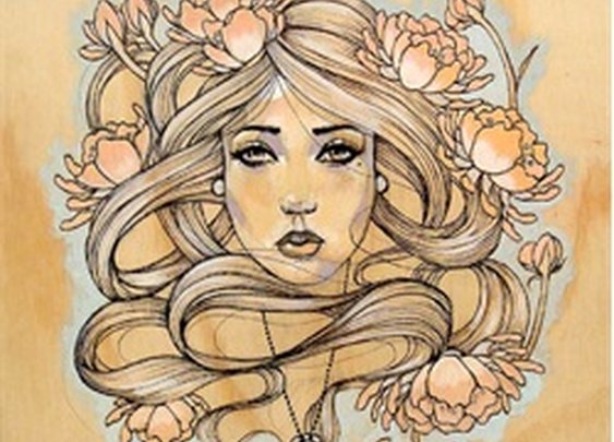 Amulet Girl by Amy Dowell Portrait of Woman Canvas Giclee Art Print