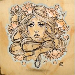 Amulet Girl by Amy Dowell Portrait of Woman Canvas Giclee Art Print